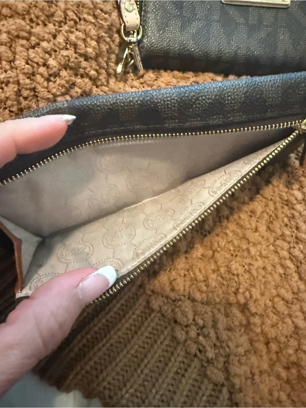 Michael Kors Black and Brown Signature Wallet & Wristlet Set